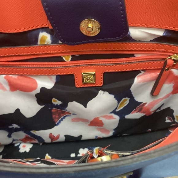 Anne Klein Dark Blue Faux Leather Tote Bag Purse with attached pouch - Picture 6 of 11